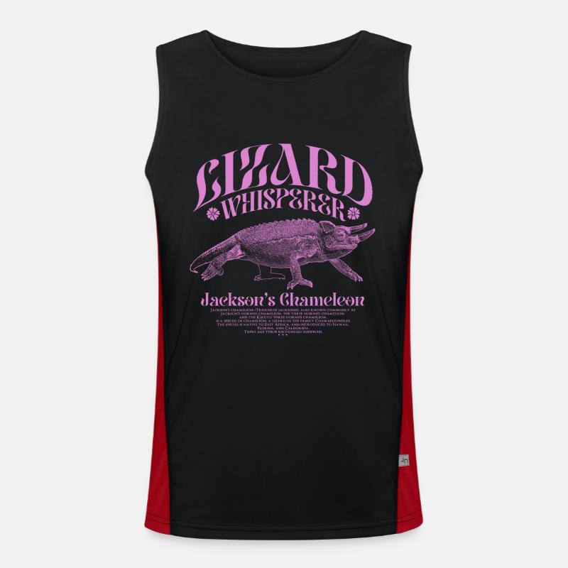 Jackson's Chameleon Lizard Whisperer - Men's Functional Contrast Tank Top  - black/red