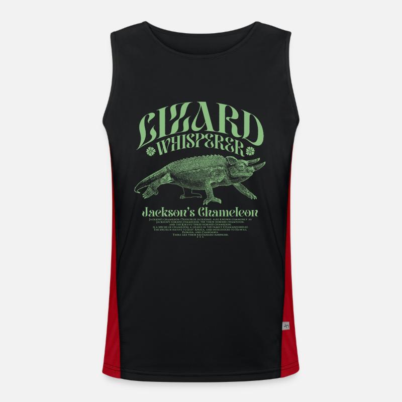 Jackson's Chameleon Lizard Whisperer - Men's Functional Contrast Tank Top  - black/red