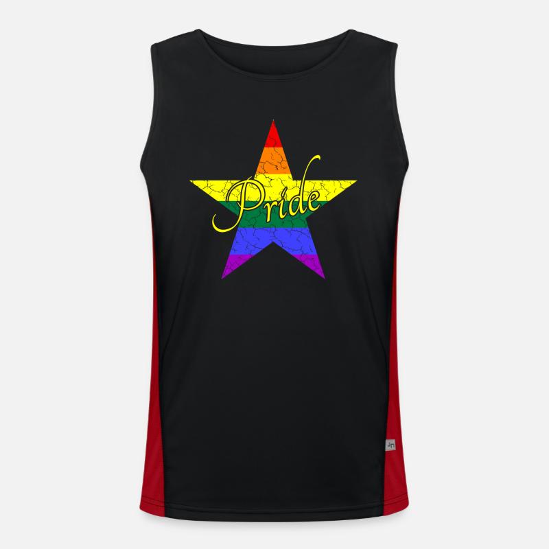 LGBTQ pride star Funktionelles Kontrast-Tank Top für Männer 