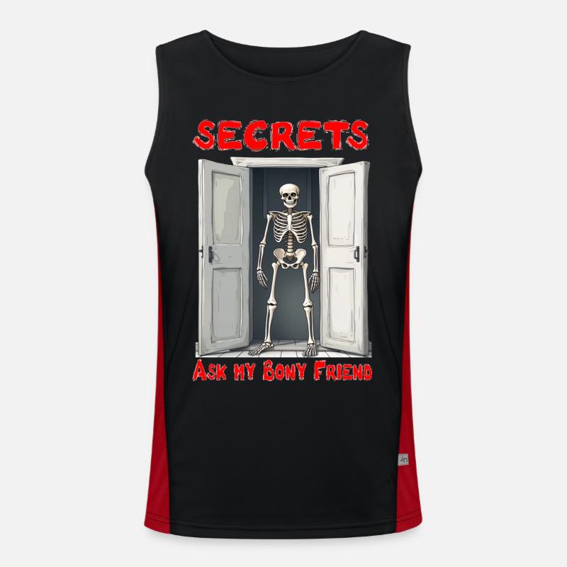Secrets - just ask my my bony friend (skeleton) Funktionelles Kontrast-Tank Top für Männer
