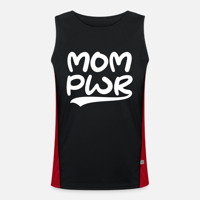 Mom Pwr - Mom Power Muttertags Geschenk Funktionelles Kontrast-Tank Top für Männer 