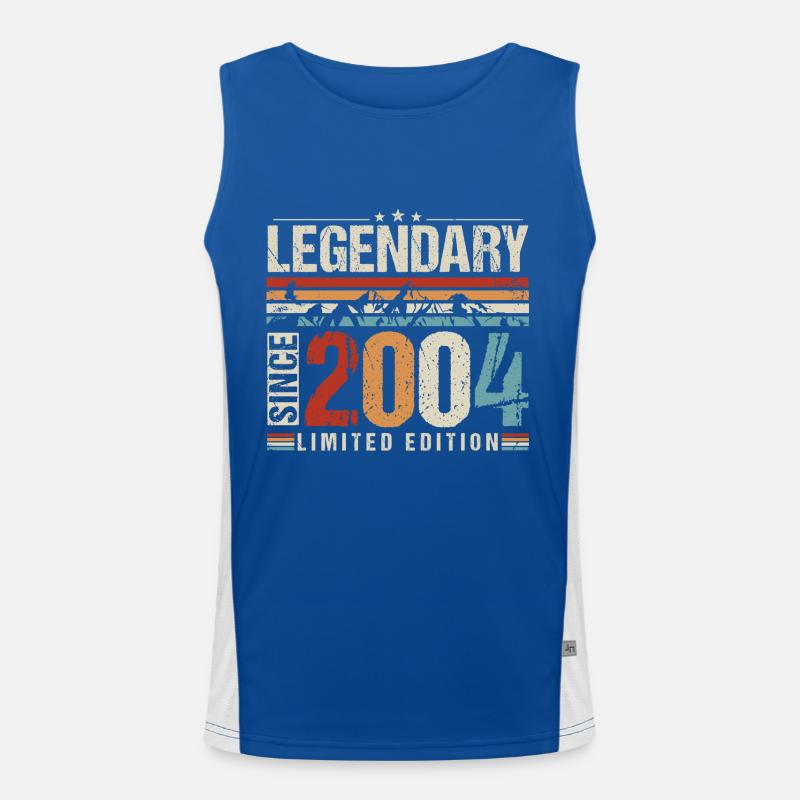 Legendary Since 2004 Vintage Birthday Gift Men's Functional Contrast Tank Top 