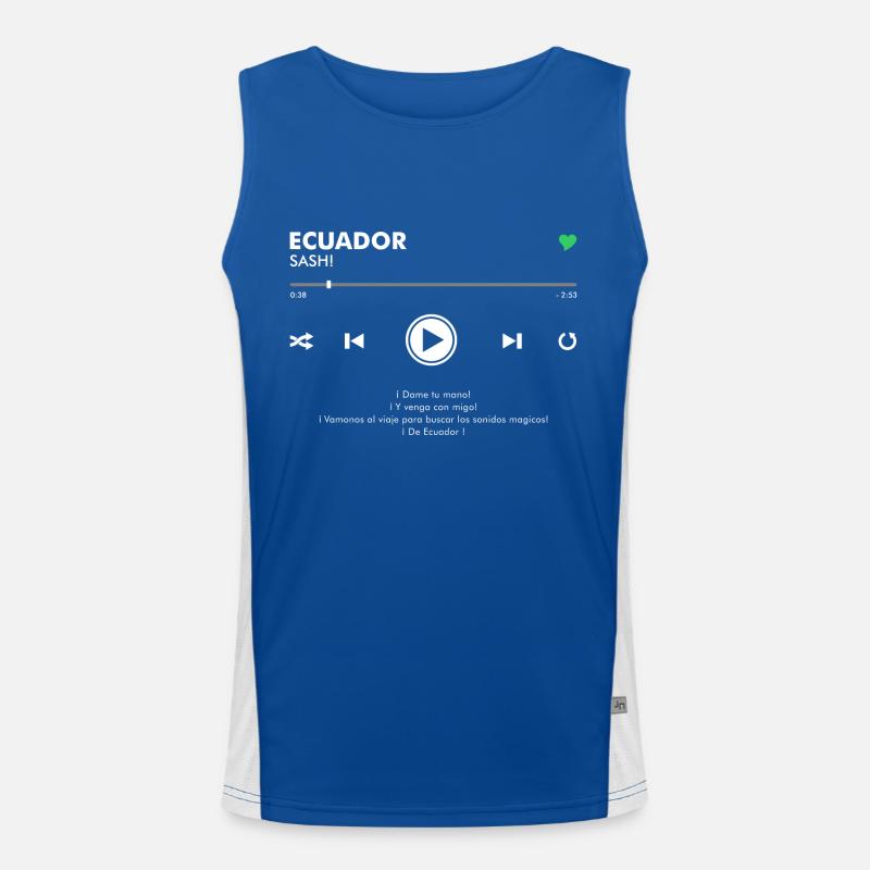 ECUADOR - Play Button & Lyrics Funktionelles Kontrast-Tank Top für Männer 