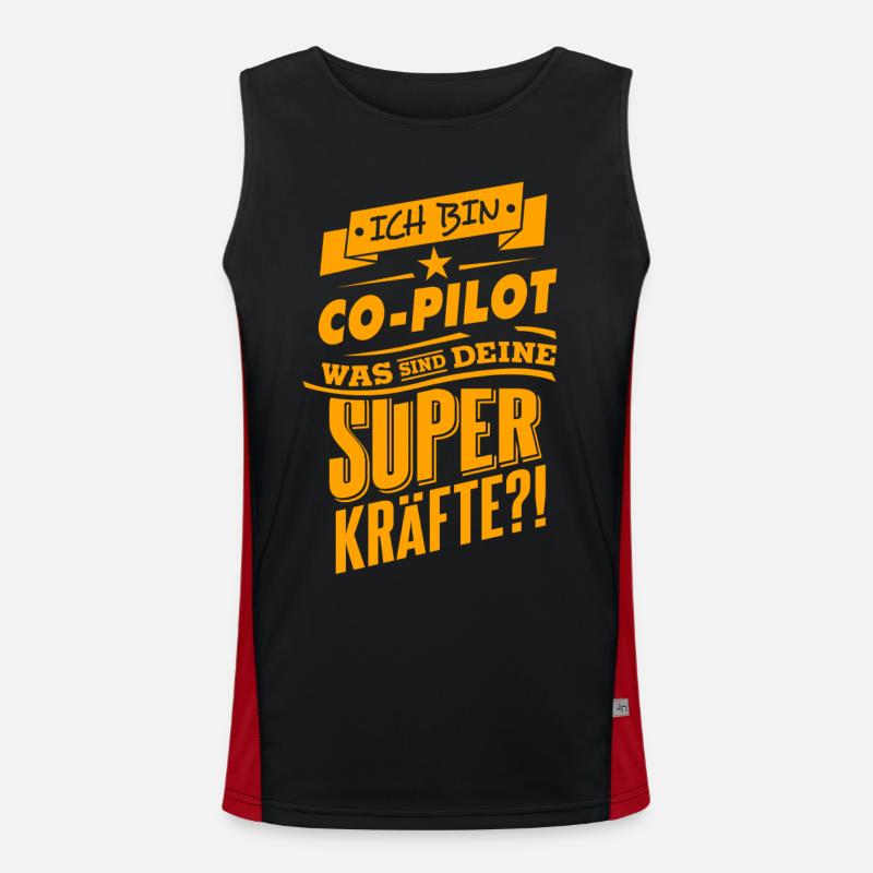 Be a hero - Co Pilot Geschenk Funktionelles Kontrast-Tank Top für Männer 