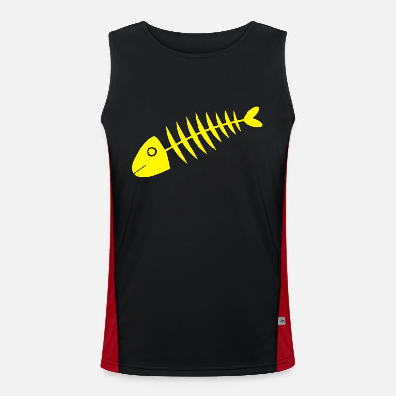yellow fish comic fish Men's Functional Contrast Tank Top 