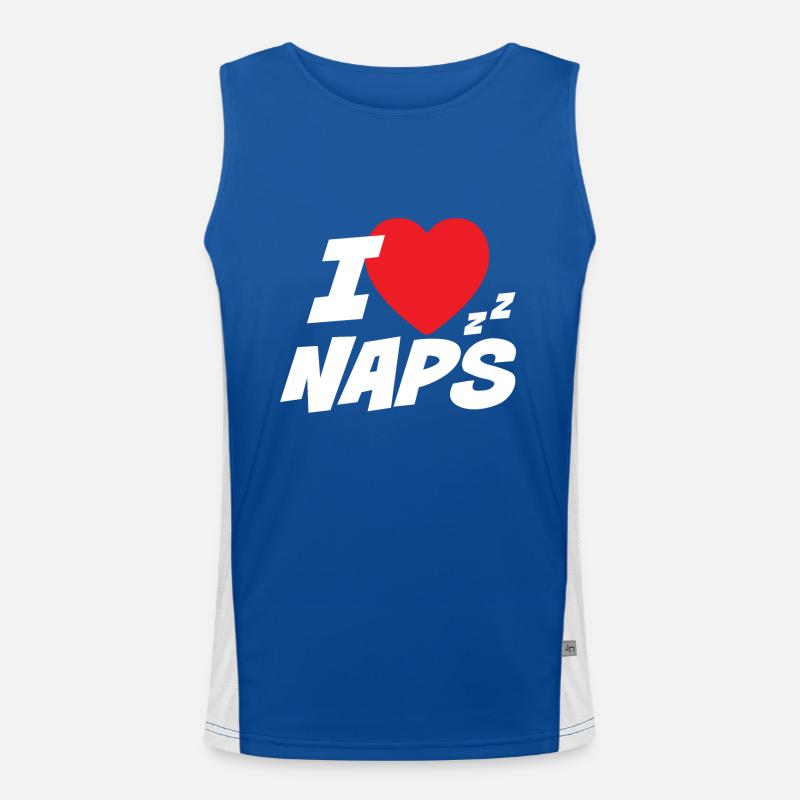 Ich liebe Nickerchen Funktionelles Kontrast-Tank Top für Männer 