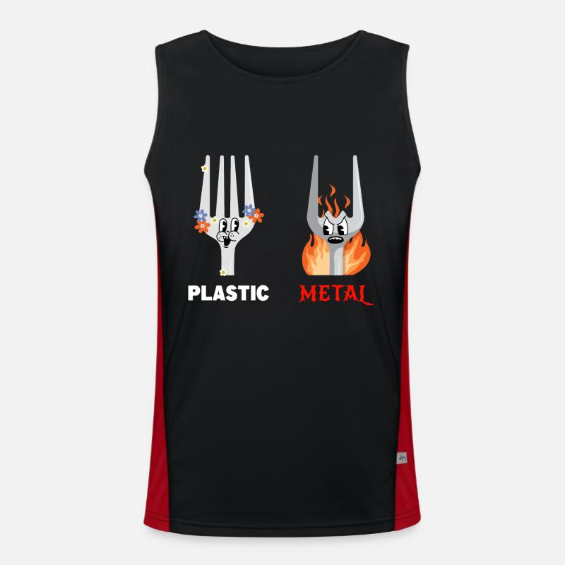 Fork Plastic Metal Music Men's Functional Contrast Tank Top 