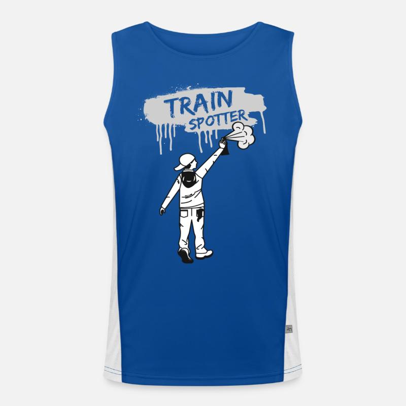 Graffiti Train Spotter Funktionelles Kontrast-Tank Top für Männer 