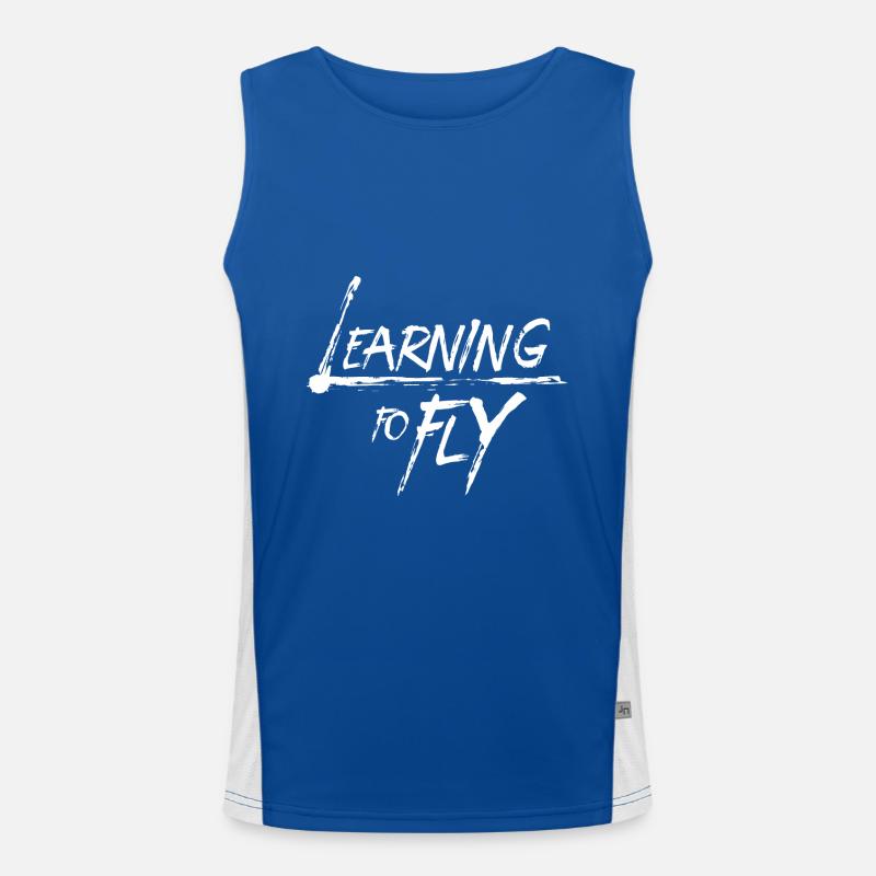 Learning to fly Fliegen Flugzeug Pilot Flieger Funktionelles Kontrast-Tank Top für Männer 
