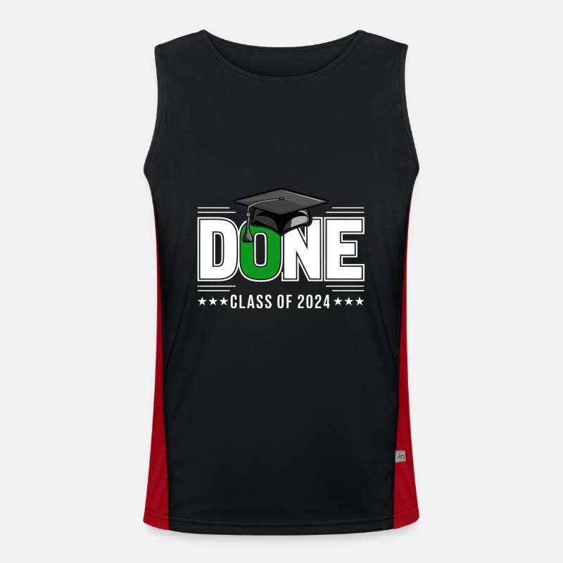Abschlussklasse 2024 Abschlussfeier Schule Funktionelles Kontrast-Tank Top für Männer 