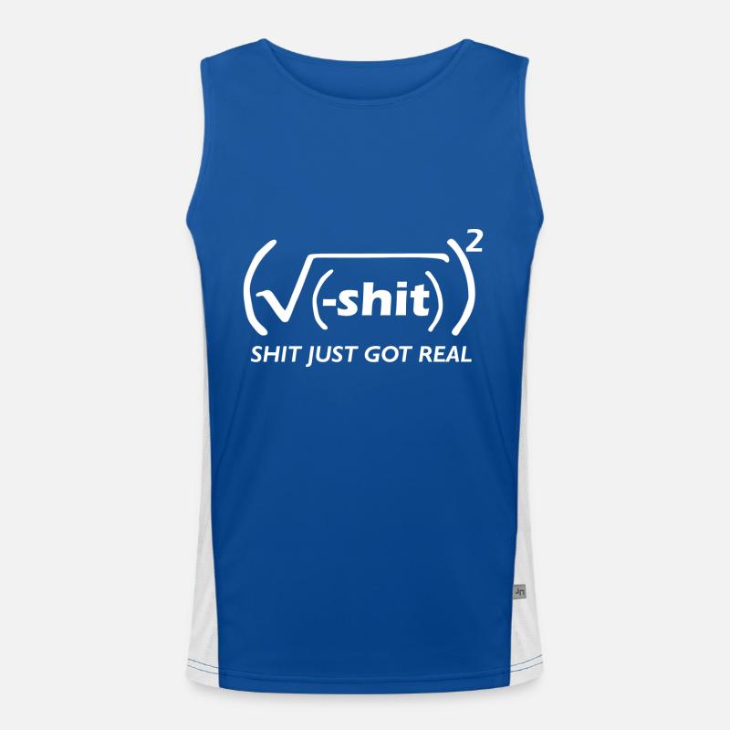 Math joke (shit got real) Men's Functional Contrast Tank Top 