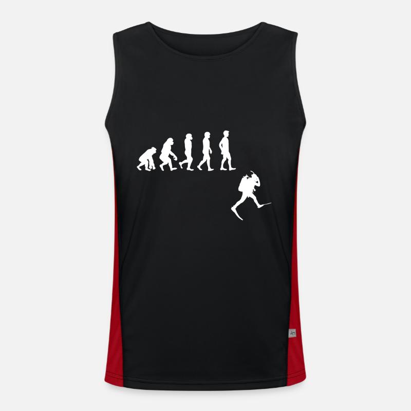 Evolution Freediving Free Diving Plongée - Men's Functional Contrast Tank Top  - black/red