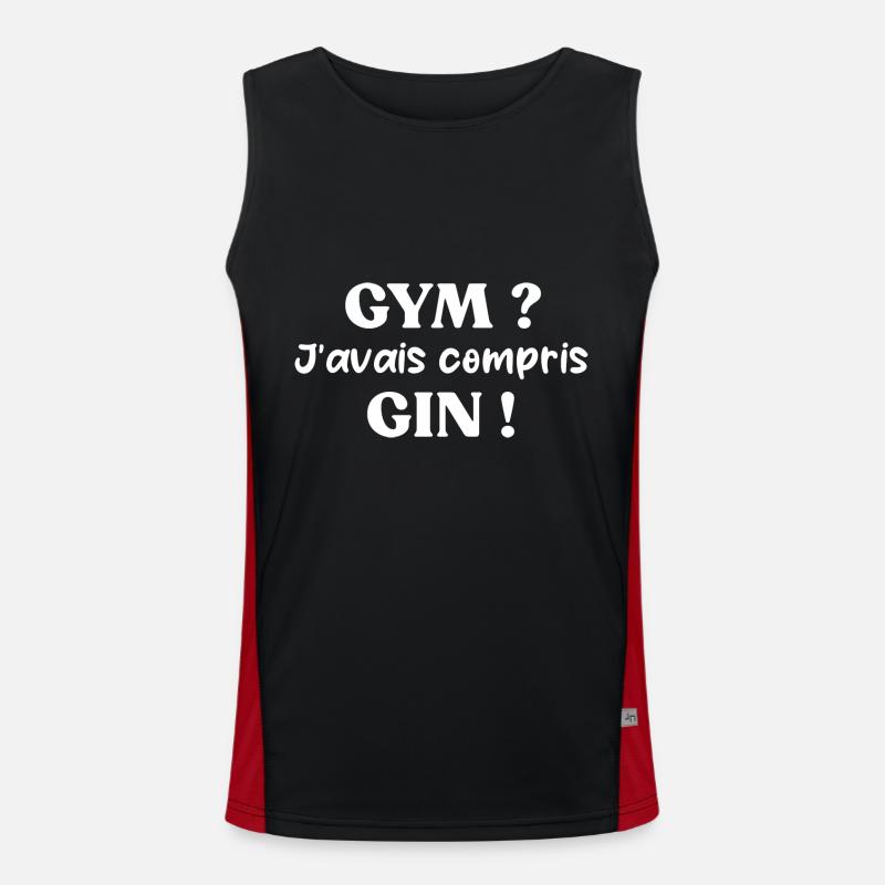 Gym ? j'avais compris gin t-shirt apéro Débardeur respirant contrasté Homme 