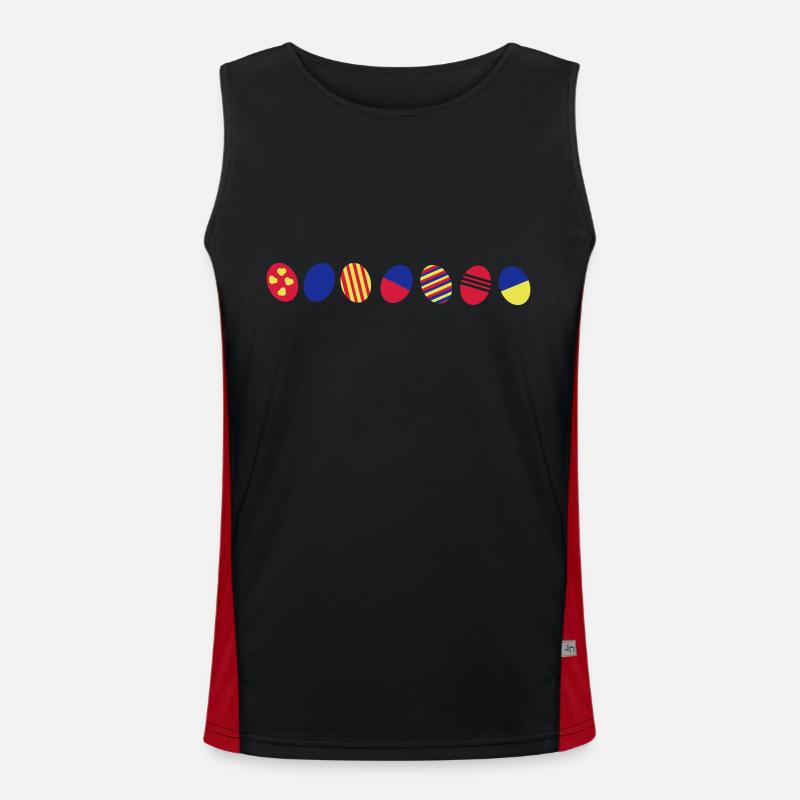 Colorful Easter eggs Men's Functional Contrast Tank Top 