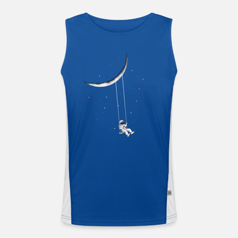 Astronaut on swing Men's Functional Contrast Tank Top 