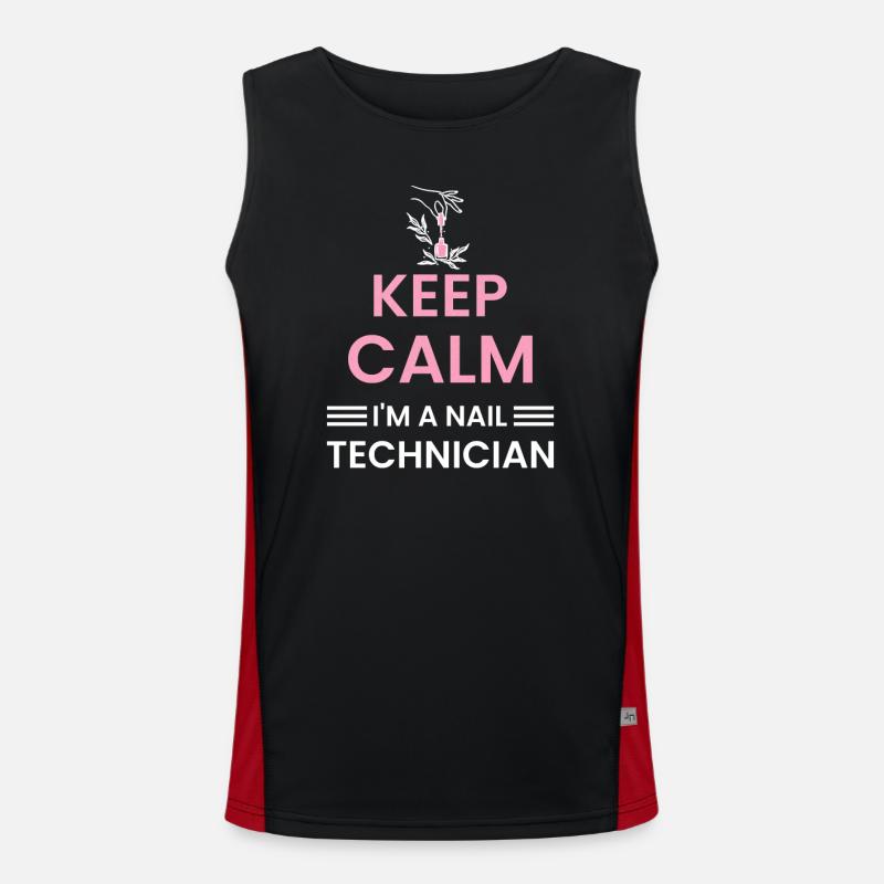 Keep Calm I AM A Nail Technician Funktionelles Kontrast-Tank Top für Männer 
