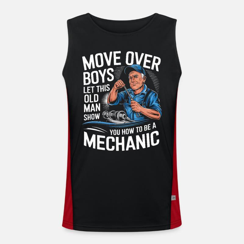 Mechanic Mechanic Workshop - Men's Functional Contrast Tank Top - black/red