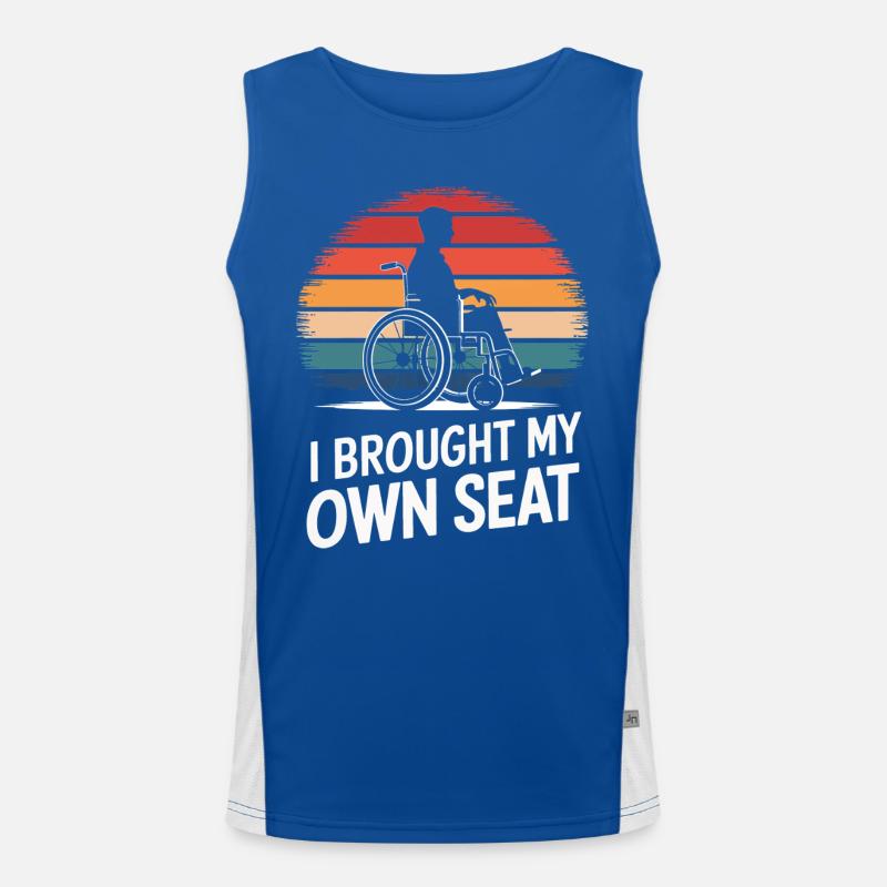 Rollstuhl Rollstuhlfahrer Behinderung Humor Funktionelles Kontrast-Tank Top für Männer 