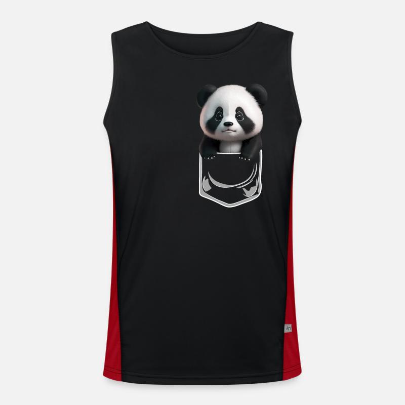 Baby Panda Breast White Men's Functional Contrast Tank Top 