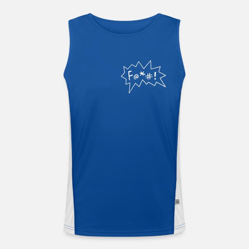 F@+#! Comic style sarcastic provocative swearing Men's Functional Contrast Tank Top 