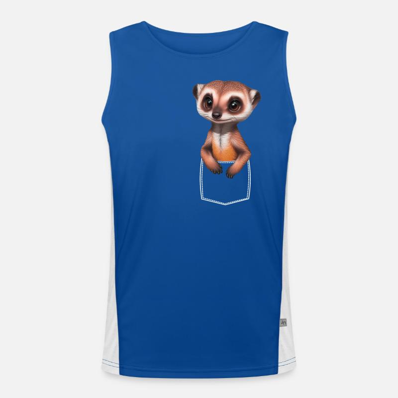 Suricate mignon dans la poche de poche de poitrine Débardeur respirant contrasté Homme 
