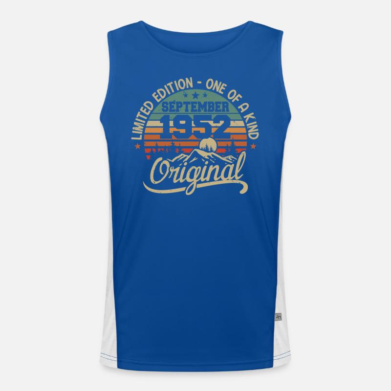 Birthday September 1952 Gift September 1952 Men's Functional Contrast Tank Top 