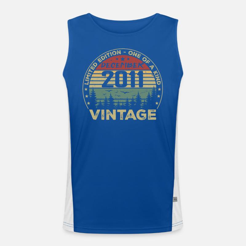 December 2011 Retro Vintage Birthday Gift Men's Functional Contrast Tank Top 