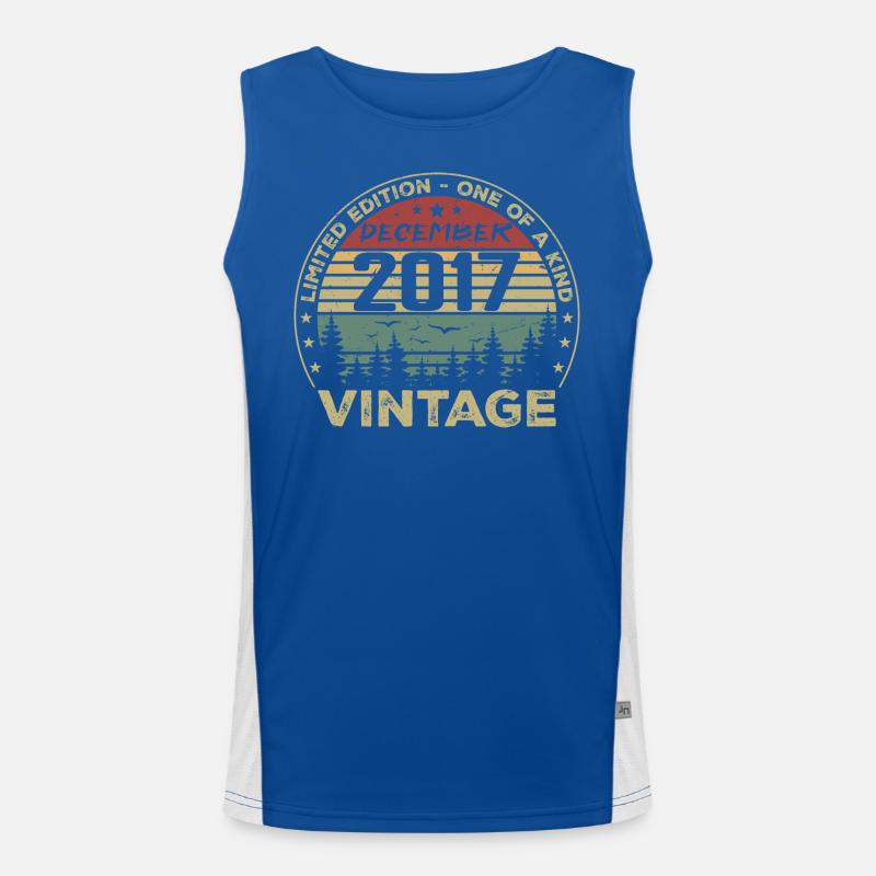 December 2017 Retro Vintage Birthday Gift Men's Functional Contrast Tank Top 