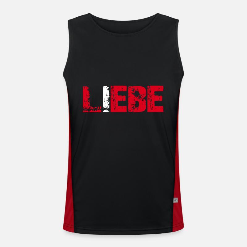 Liebe und Lebe - einfach nur Liebe Funktionelles Kontrast-Tank Top für Männer 