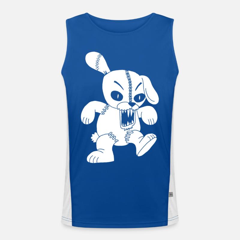 Monstrous white rabbit Men's Functional Contrast Tank Top 