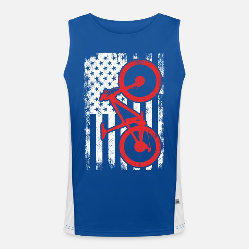 Patriotischer US Mountainbiker Funktionelles Kontrast-Tank Top für Männer 