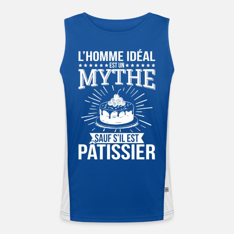 Der ideale Mann, ein Mythos, es sei denn, er ist Konditor Funktionelles Kontrast-Tank Top für Männer 