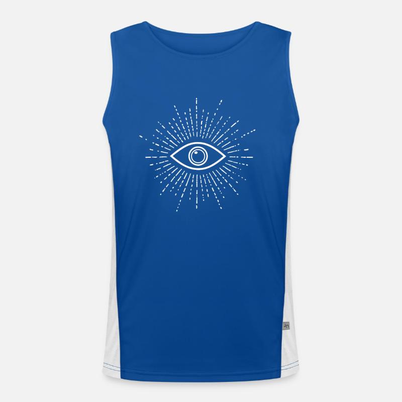 All-Seeing Eye Ray Glow Men's Functional Contrast Tank Top 