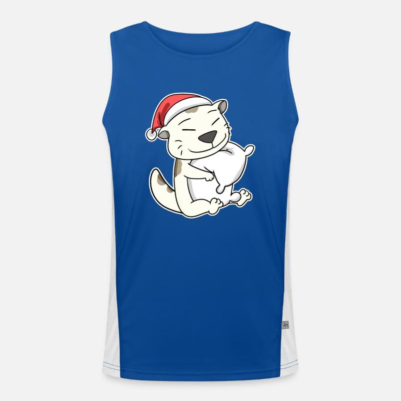 Devon Rex Chat Noël Sommeil Fatigué Débardeur respirant contrasté Homme 