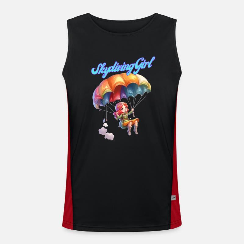 Fallschirmspringendes Mädchen Funktionelles Kontrast-Tank Top für Männer 