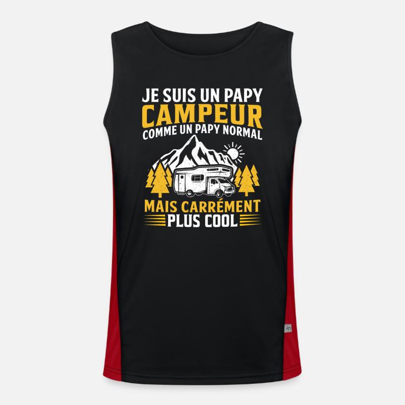 je suis un papy campeur Débardeur respirant contrasté Homme 