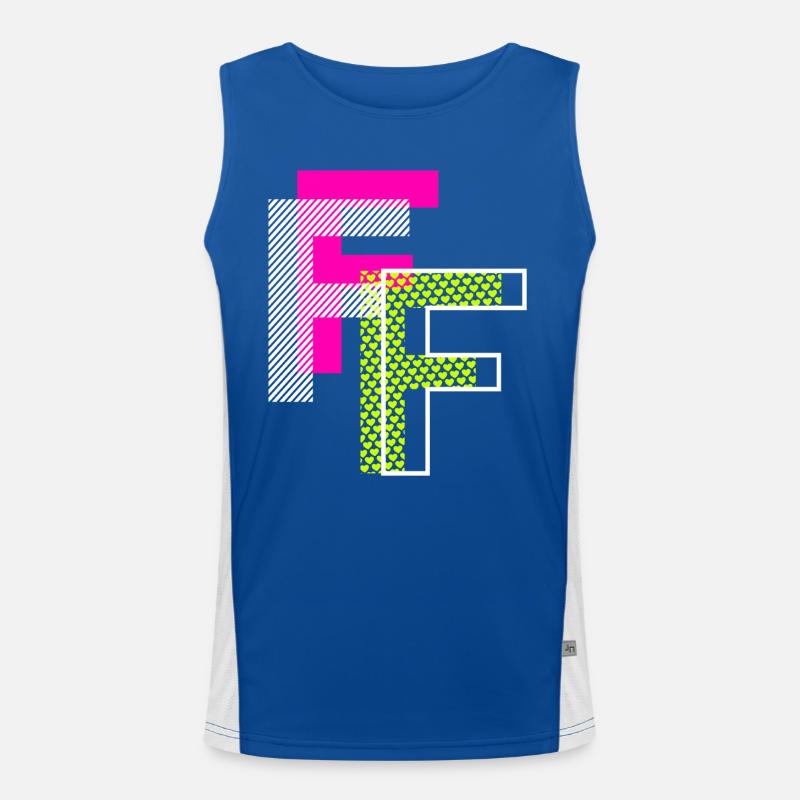 F Buchstabe Funktionelles Kontrast-Tank Top für Männer 