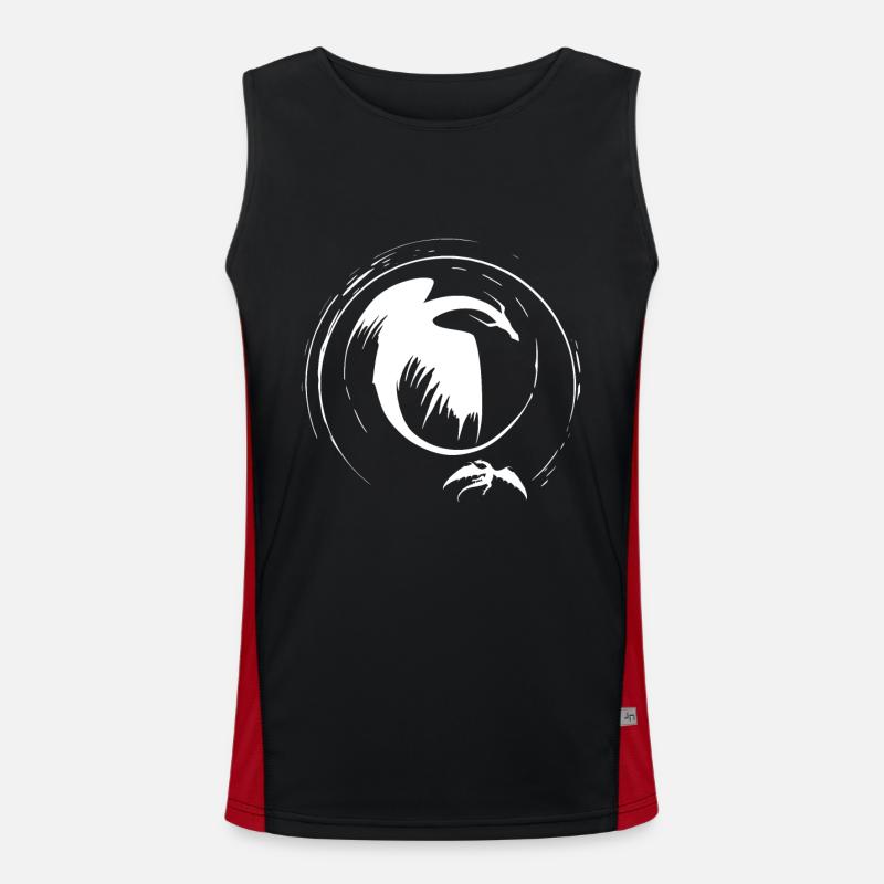 Fliegende Drachen Funktionelles Kontrast-Tank Top für Männer 