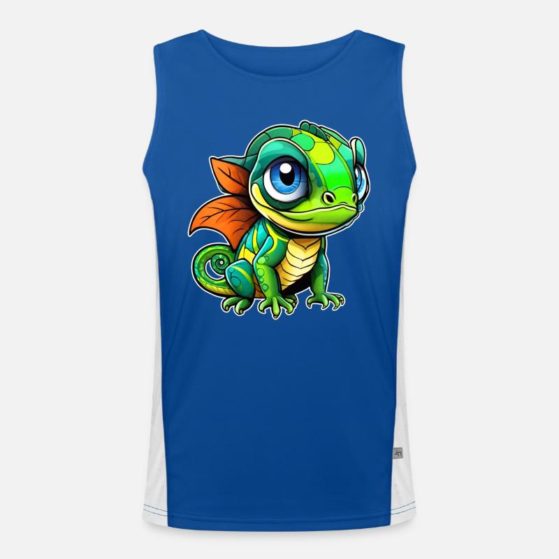 Mignon petit lézard Débardeur respirant contrasté Homme 