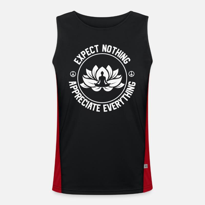 Yoga Teacher Instructor - EXPECT NOTHING APPRECIAT Men's Functional Contrast Tank Top 