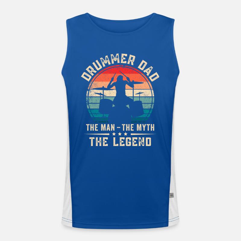 Drummer Dad Drumming Daddy Drum Player Men's Functional Contrast Tank Top 