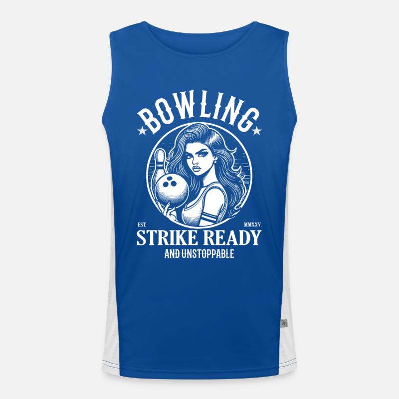 Bowling Strike ready and unstoppable Funktionelles Kontrast-Tank Top für Männer 