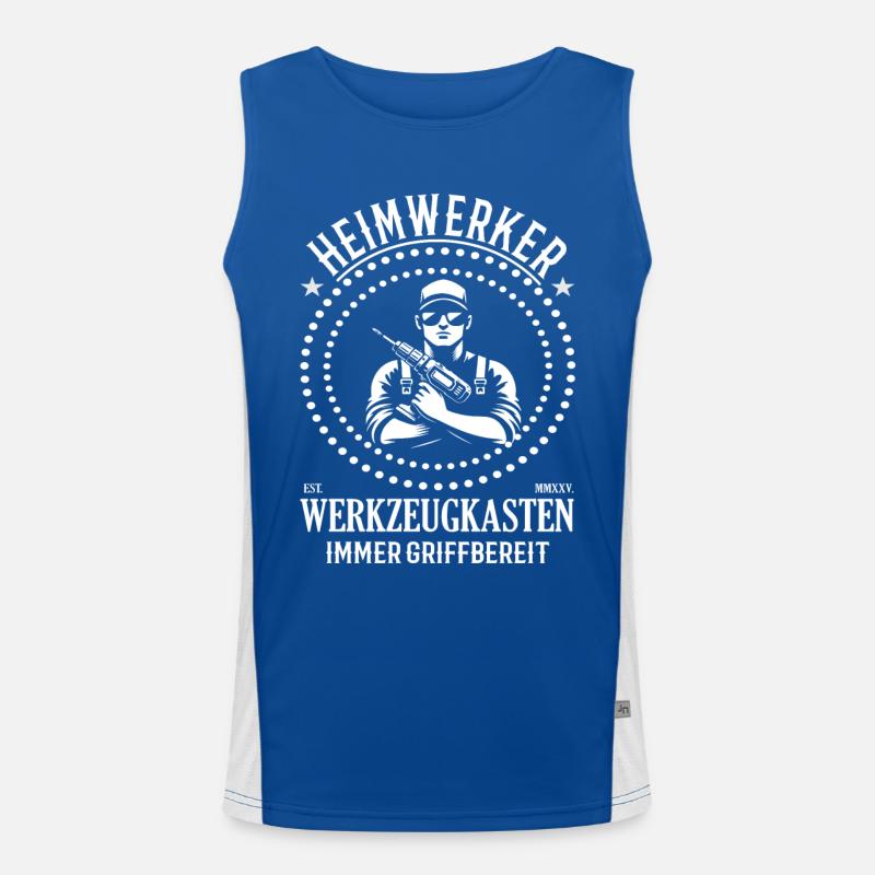Heimwerker – Der Mann, der anpacken kann! Funktionelles Kontrast-Tank Top für Männer 