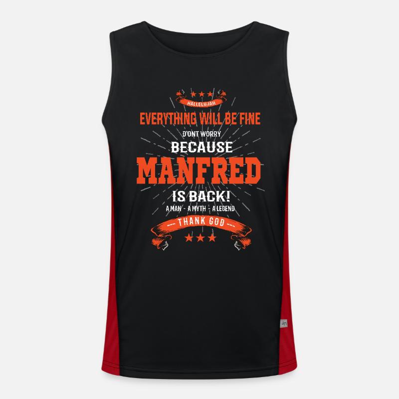 Everything will be fine Manfred Is back Funktionelles Kontrast-Tank Top für Männer 