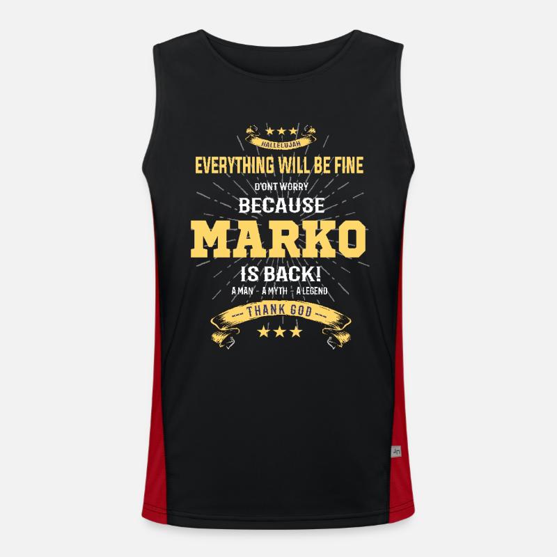 Everything will be fine Marko Is back Funktionelles Kontrast-Tank Top für Männer 