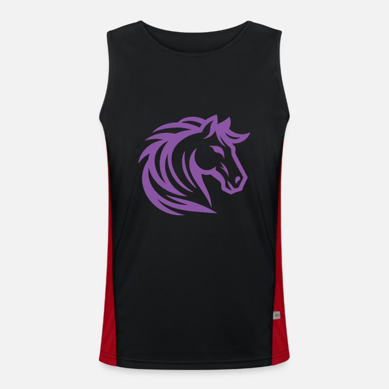 Design de cheval violet cool Débardeur respirant contrasté Homme 