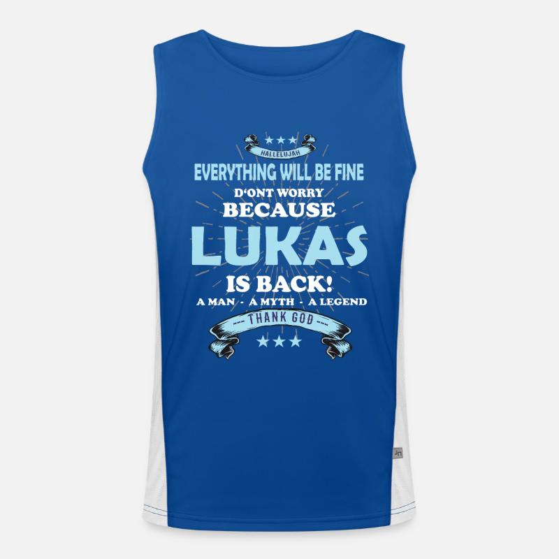 Everything will be fine Lukas Is back Men's Functional Contrast Tank Top 