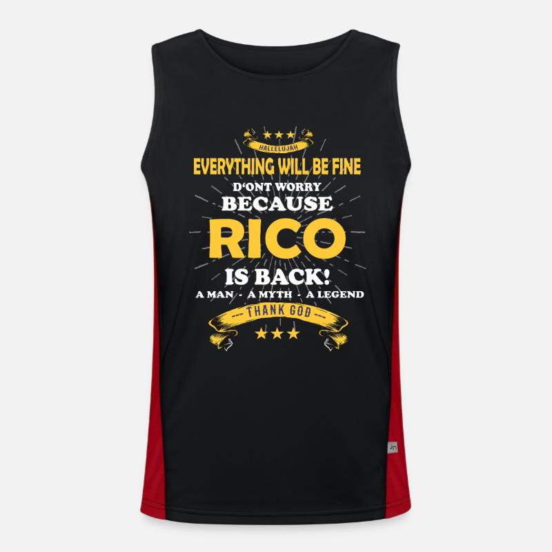 Everything will be fine Rico Is back Funktionelles Kontrast-Tank Top für Männer 