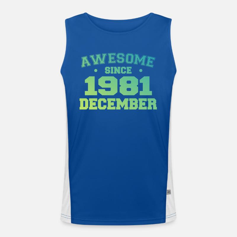 Anniversaire Décembre 1981 - Cadeau Decembre 1981 Débardeur respirant contrasté Homme 