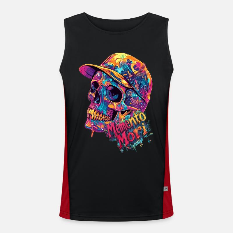 Totenkopf mit Basecap Funktionelles Kontrast-Tank Top für Männer 
